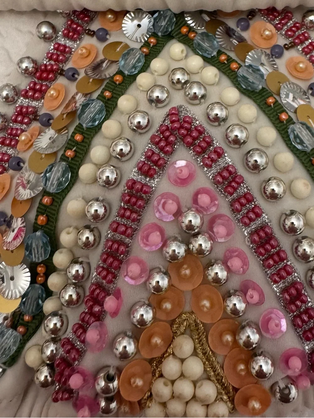 VICTORIAS SECRET Beaded Pearls &  SEQUIN  BIKINI Top Medium